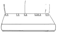 A line drawing showing a vehicle seat with 3 sets of lower anchors.