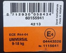 ECE R44 label