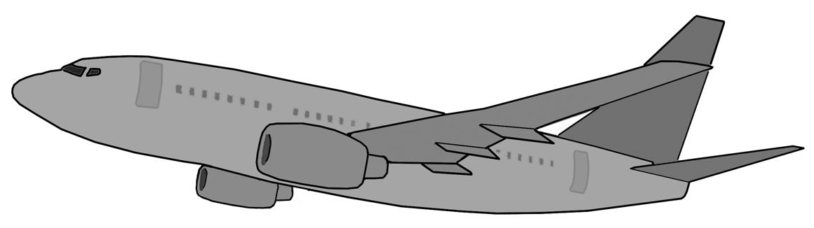 Line drawing of an airplane.