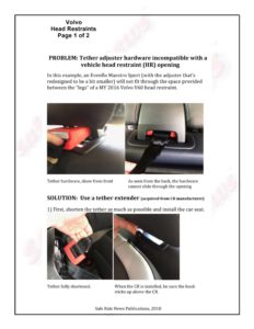 LATCH Gallery - Tether Anchor: Volvo Head Restraints, page 1 of 2.